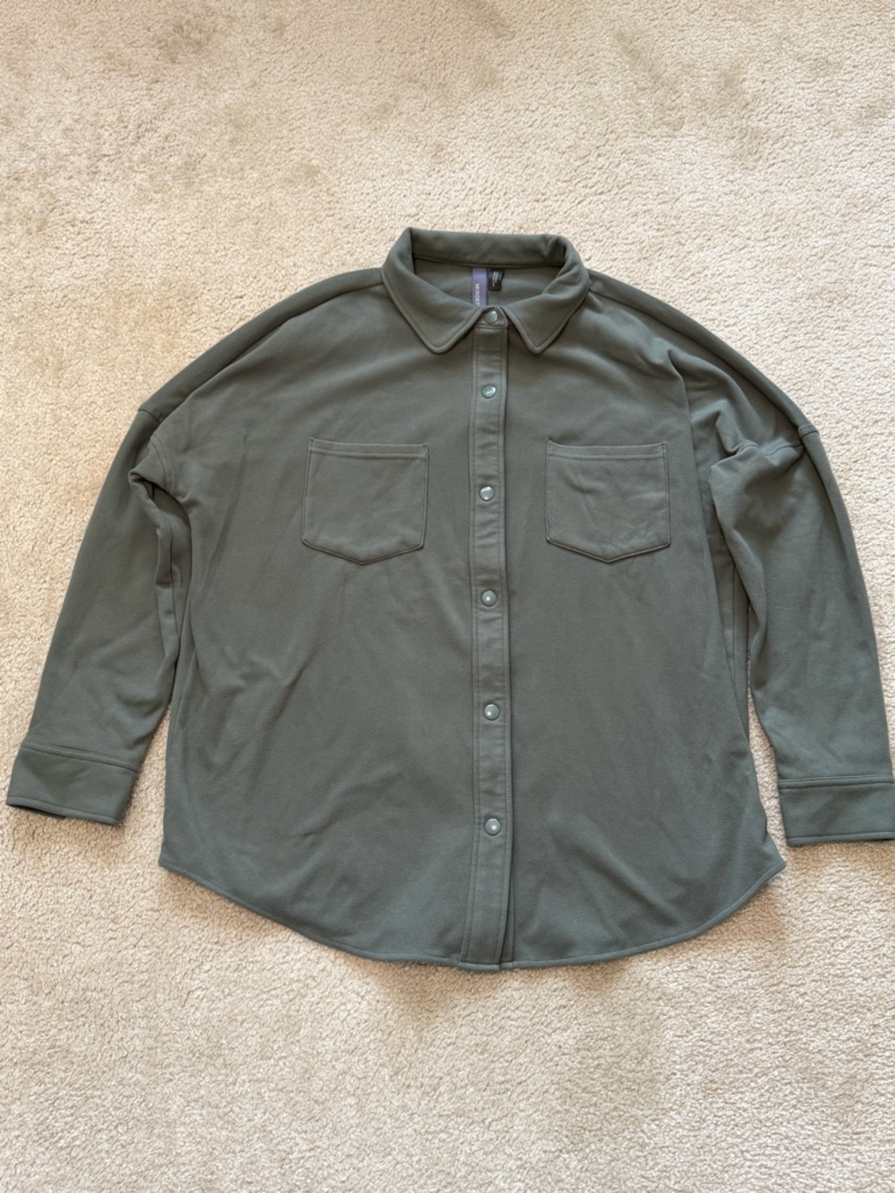 Mondetta Olive Green Soft Long Sleeve Button Down Shirt
